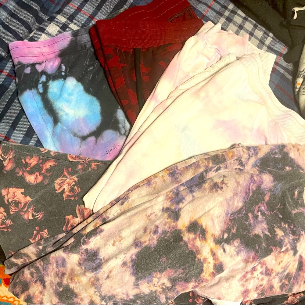 Colorful Tie-Dye and Floral Joggers